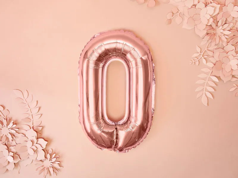 Foil Balloon Letter ''O'', 35cm, rose gold Partydeco