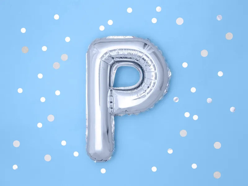 Balão Foil Letra ''P'', 35cm, prata