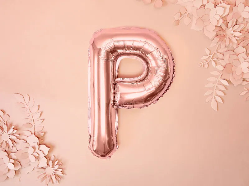 Balão Foil Letra ''P'', 35cm, ouro rosa