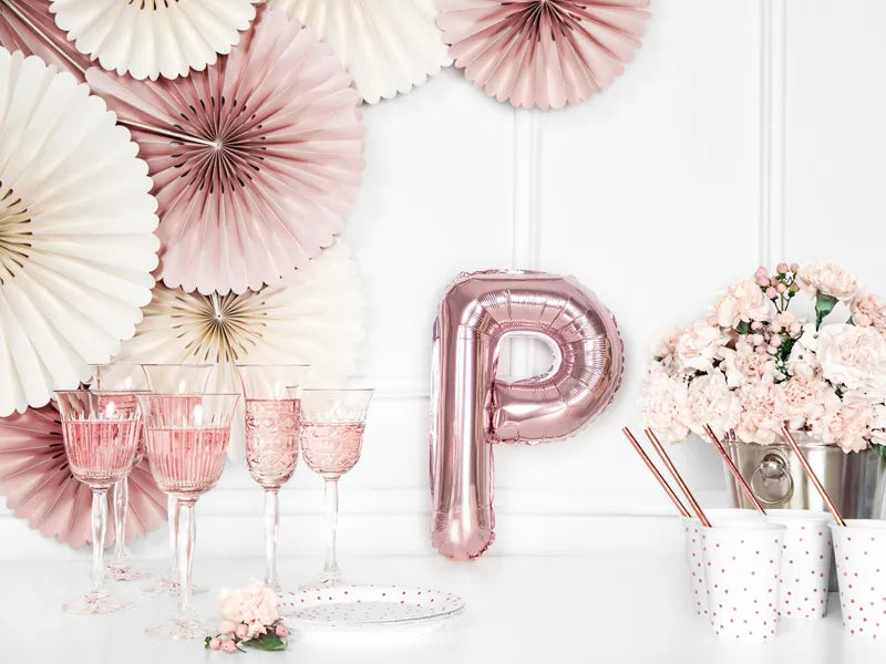 Balão Foil Letra ''P'', 35cm, ouro rosa