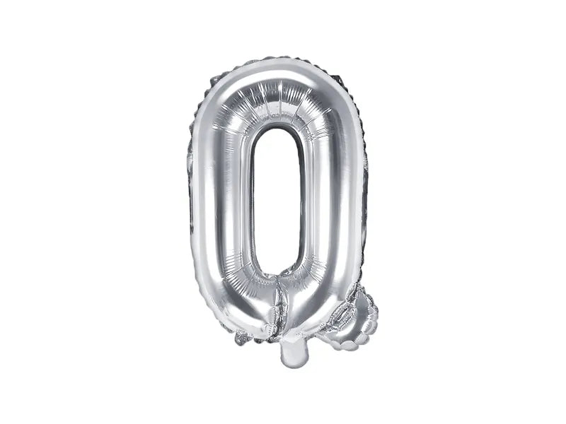 Foil Balloon Letter ''Q'', 35cm, silver Partydeco