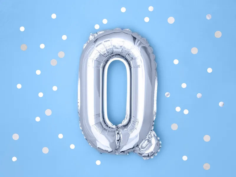 Foil Balloon Letter ''Q'', 35cm, silver Partydeco