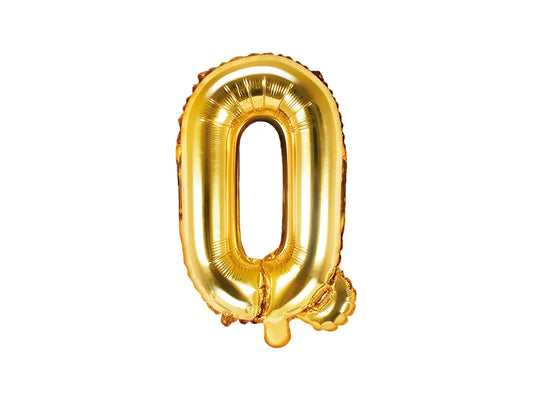 Globo de aluminio con la letra "Q", 35 cm, dorado