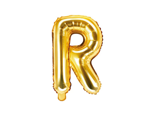Globo de aluminio con la letra "R", 35 cm, dorado