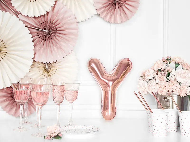 Foil Balloon Letter ''Y'', 35cm, rose gold