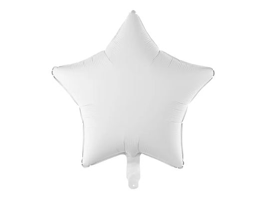 Balão de Foil Estrela, Branco Cetim, 17" / 42 cm
