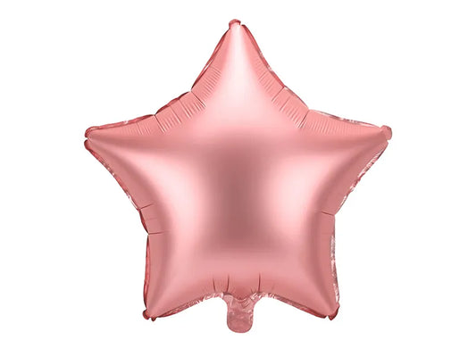Balão de Foil Estrela, Ouro Rosa Acetinado, 17" / 42 cm