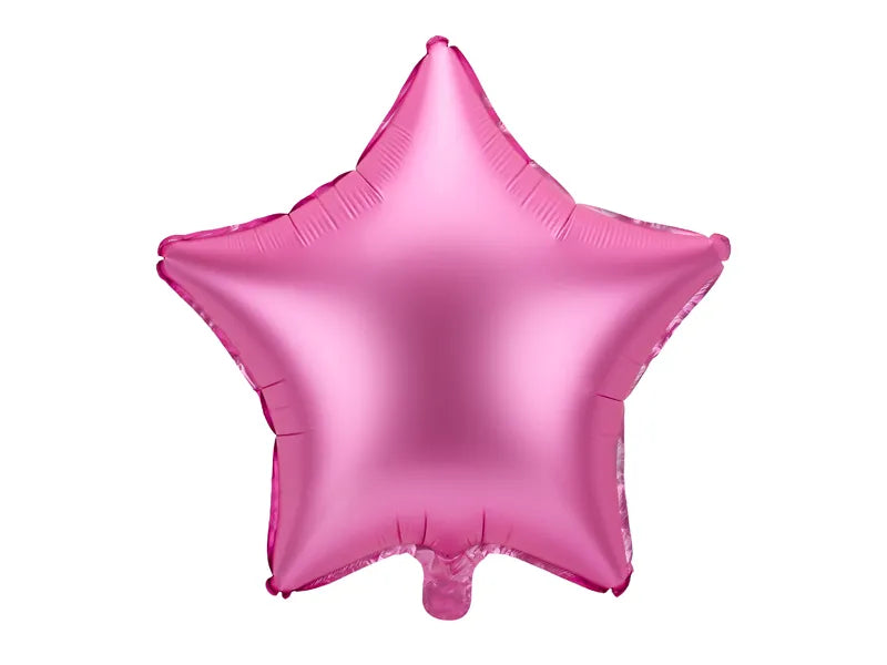 Globo de aluminio con forma de estrella, color rosa satinado, 17"/42 cm