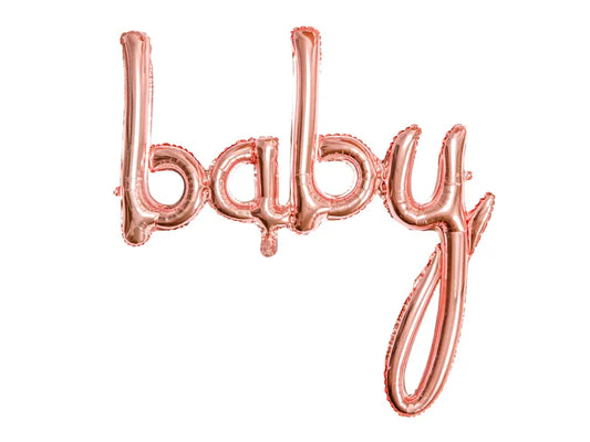 Foil Balloons Letters Baby, Rose Gold, 74 x 76 cm