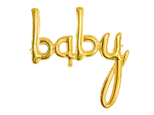 Foil Balloons Letters Baby, Gold, 74 x 76 cm