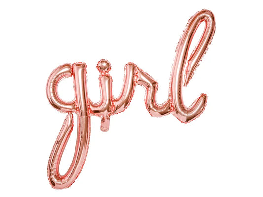 Foil Balloons Letters Girl, Rose Gold, 77 x 70 cm