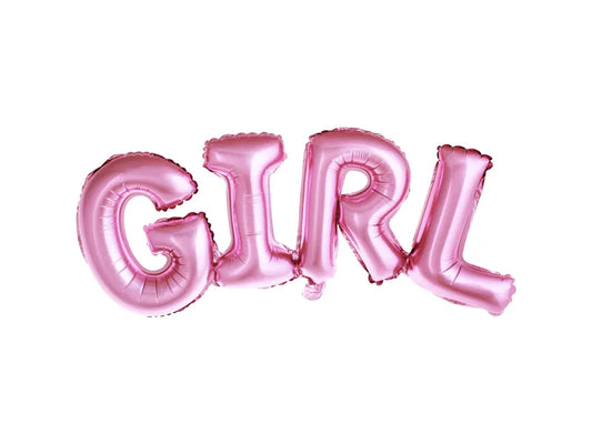 Foil Balloons Letters Girl, Pink, 74 x 33 cm