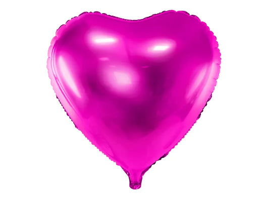 Balão de alumínio coração, rosa escuro, 18" / 45 cm