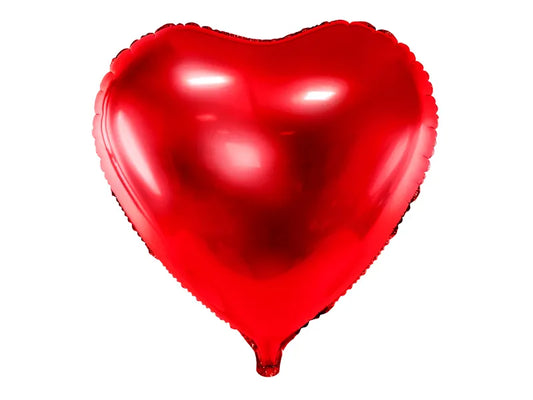 Balão de alumínio coração, vermelho, 24" / 60 cm