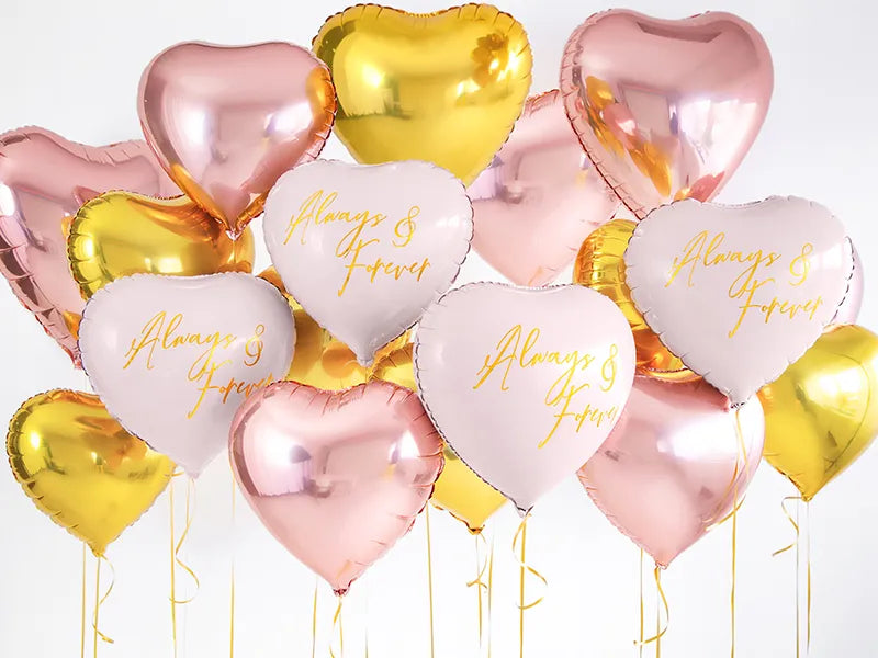 Globo de aluminio con forma de corazón, oro rosa, 18"/45 cm