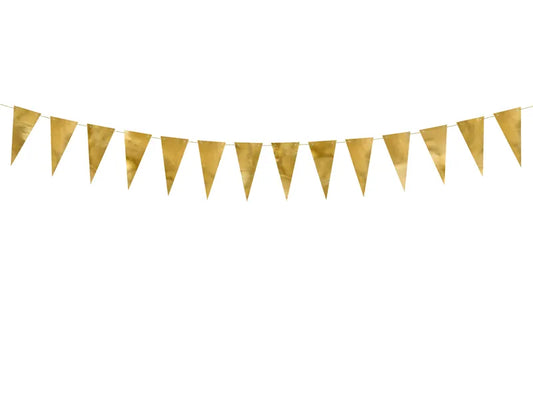Guirnalda de banderines de papel, dorado, 2,15 m