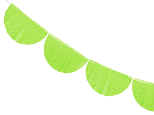 Guirnalda de flecos festoneados, verde manzana, 3 m