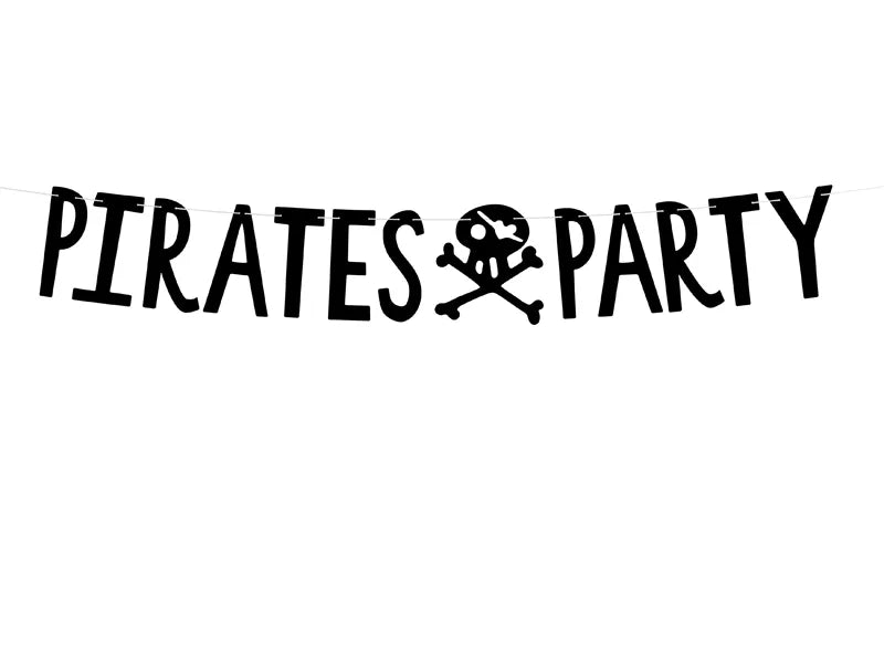Banner de papel, Festa Piratas, 100x14 cm