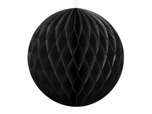 Bola de favo de mel, preta, papel de seda, 10 cm, 1 peça
