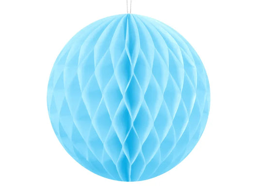 Bola de favo de mel, azul-celeste, papel de seda, 10 cm, 1 peça