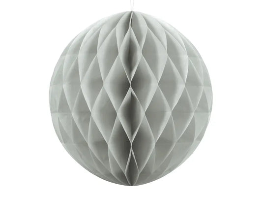 Bola de favo de mel, cinza claro, papel de seda, 10 cm, 1 peça
