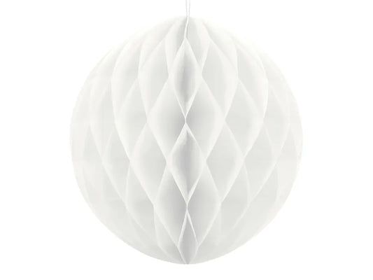 Bola de favo de mel, branca, papel de seda, 10 cm, 1 peça