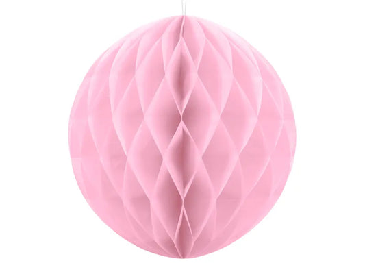 Bola de favo de mel, rosa claro, papel de seda, 30 cm, 1 peça