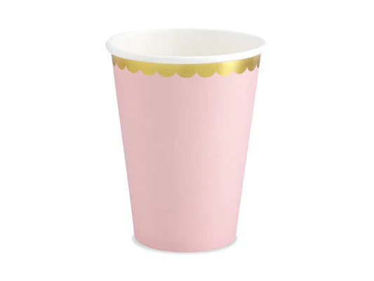 Vasos de papel, rosa claro, 220 ml, 6 uds.