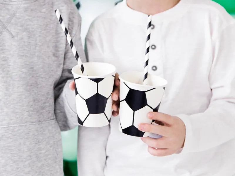Paper cups Football, 260 ml, 6 pcs Partydeco