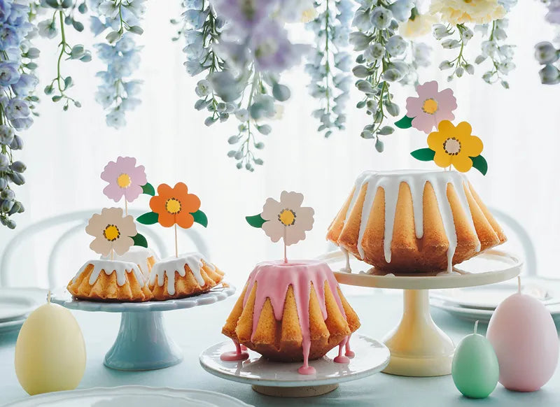 Topos para cupcake Flores, papel, 13 cm, 8 unidades