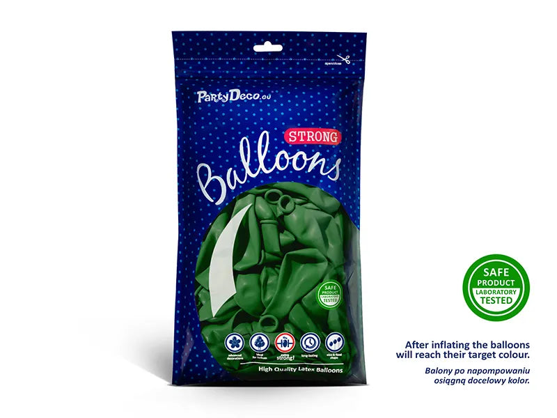 Strong Balloons 30cm, Pastel Emerald Green, 100 pcs Partydeco