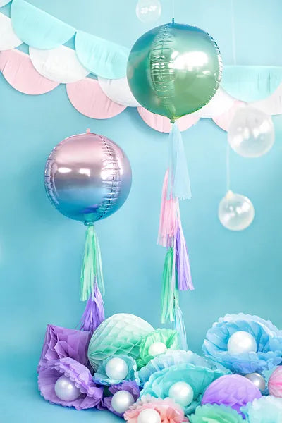 Guirnalda de borlas de papel, mezcla de colores, (12 borlas)