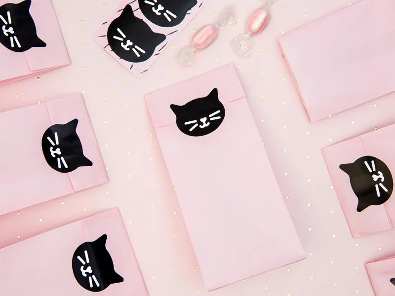 Candy paper bags Cat, 8x18x6cm, 6 pcs. Partydeco
