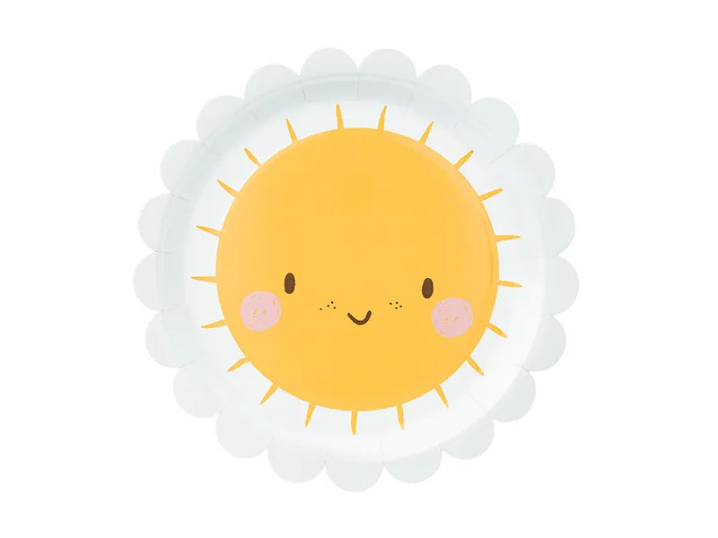 Paper plates Sun, 18 cm, 6 pcs Partydeco
