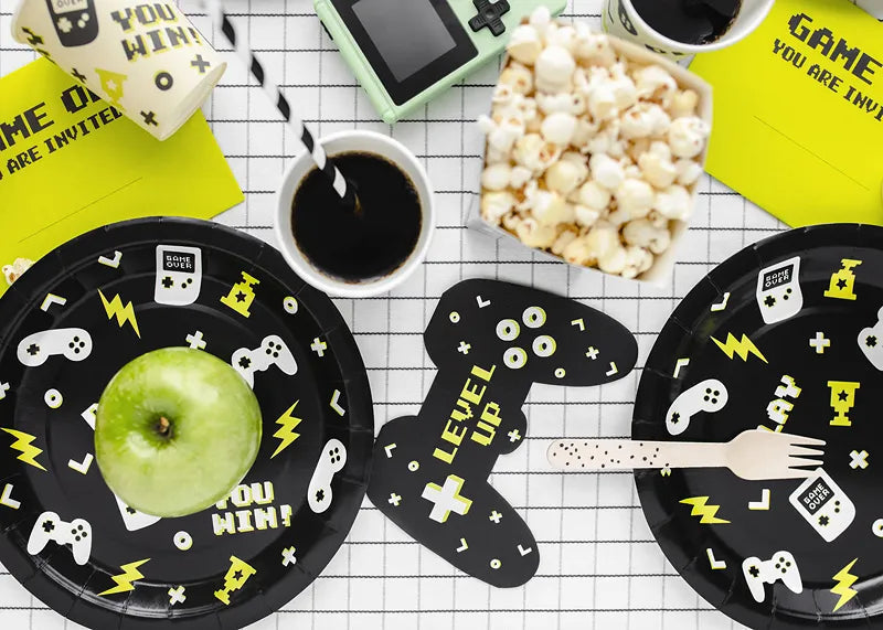 Paper plates Gamepads, 23x23 cm, 6 pcs Partydeco