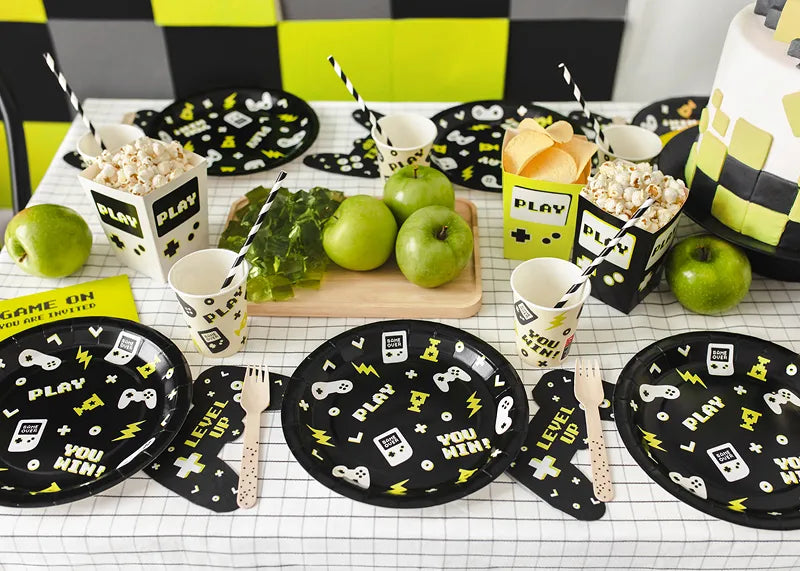 Paper plates Gamepads, 23x23 cm, 6 pcs Partydeco