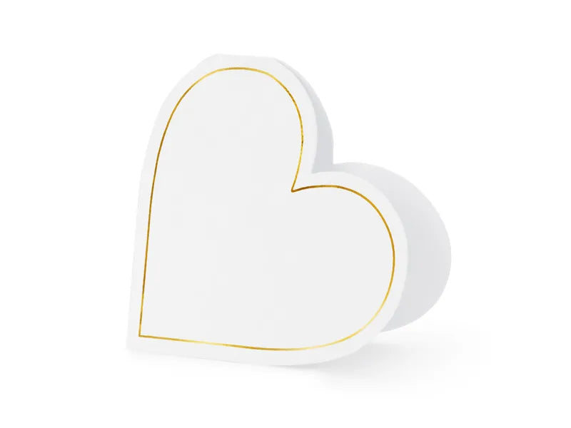 Place cards Hearts, 15.7x22 cm, white, 10 pcs Partydeco