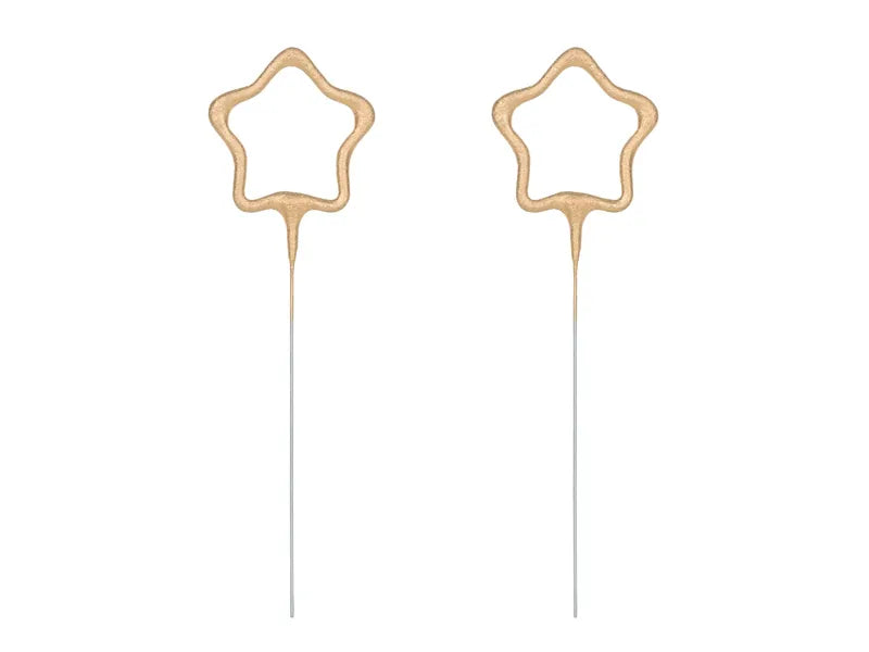 Sparklers Stars, gold, 16.5 cm, 2 pcs Partydeco