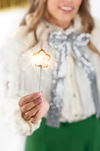 Sparklers Stars, gold, 16.5 cm, 2 pcs Partydeco
