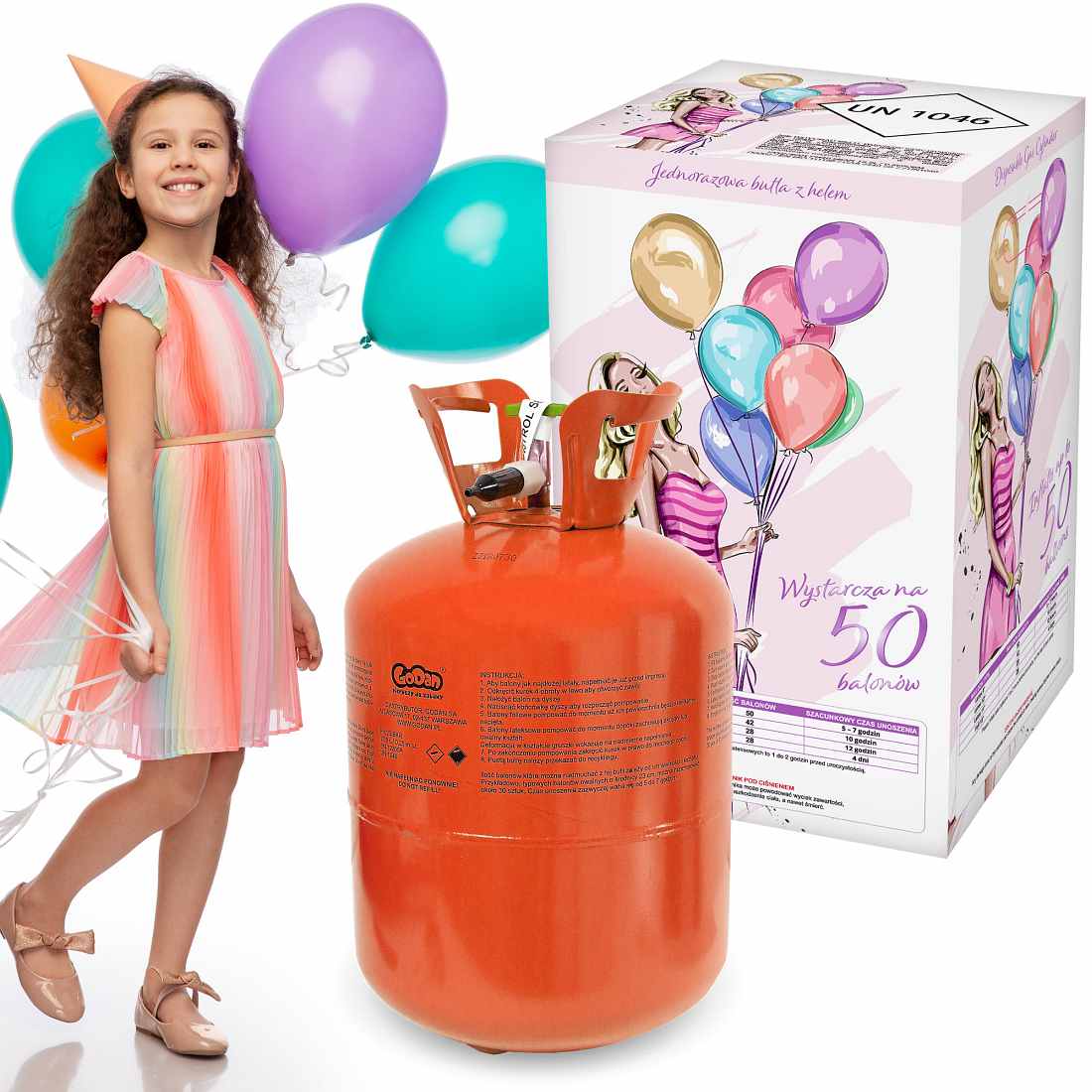Bombona de Helio para globos para 50 piezas de globos de látex de 23 cm