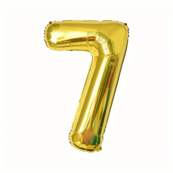 Globo de aluminio número 7, 60 cm, dorado