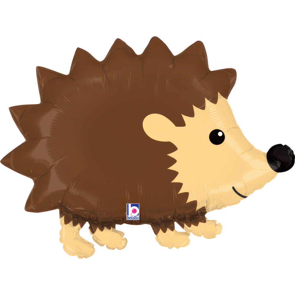 Foil Balloon Hedgehog, 66 cm. Inflate with air or helium. Perfect for parties and celebrations.