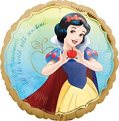 Foil Balloon Princess Snow White, 43 cm, featuring character holding an apple, ideal for parties and celebrations.