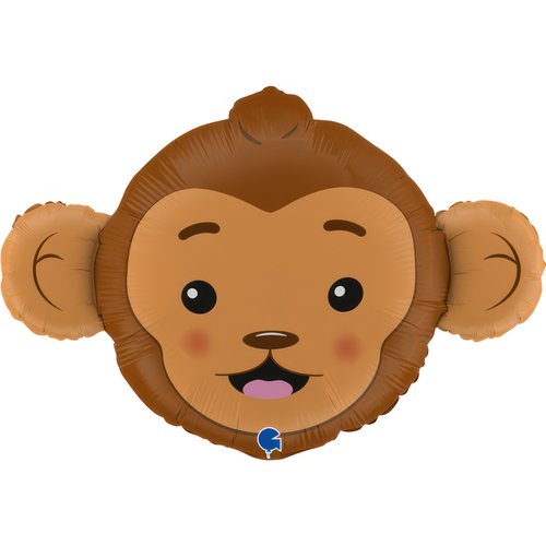 Foil Balloon Monkey Head, 36" / 91 cm Grabo
