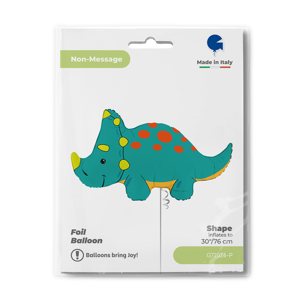 Balão de alumínio Dinossauro, Triceratops, 36" / 91 cm