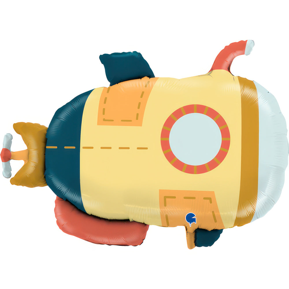 Submarino con globo de aluminio, 24" / 61 cm
