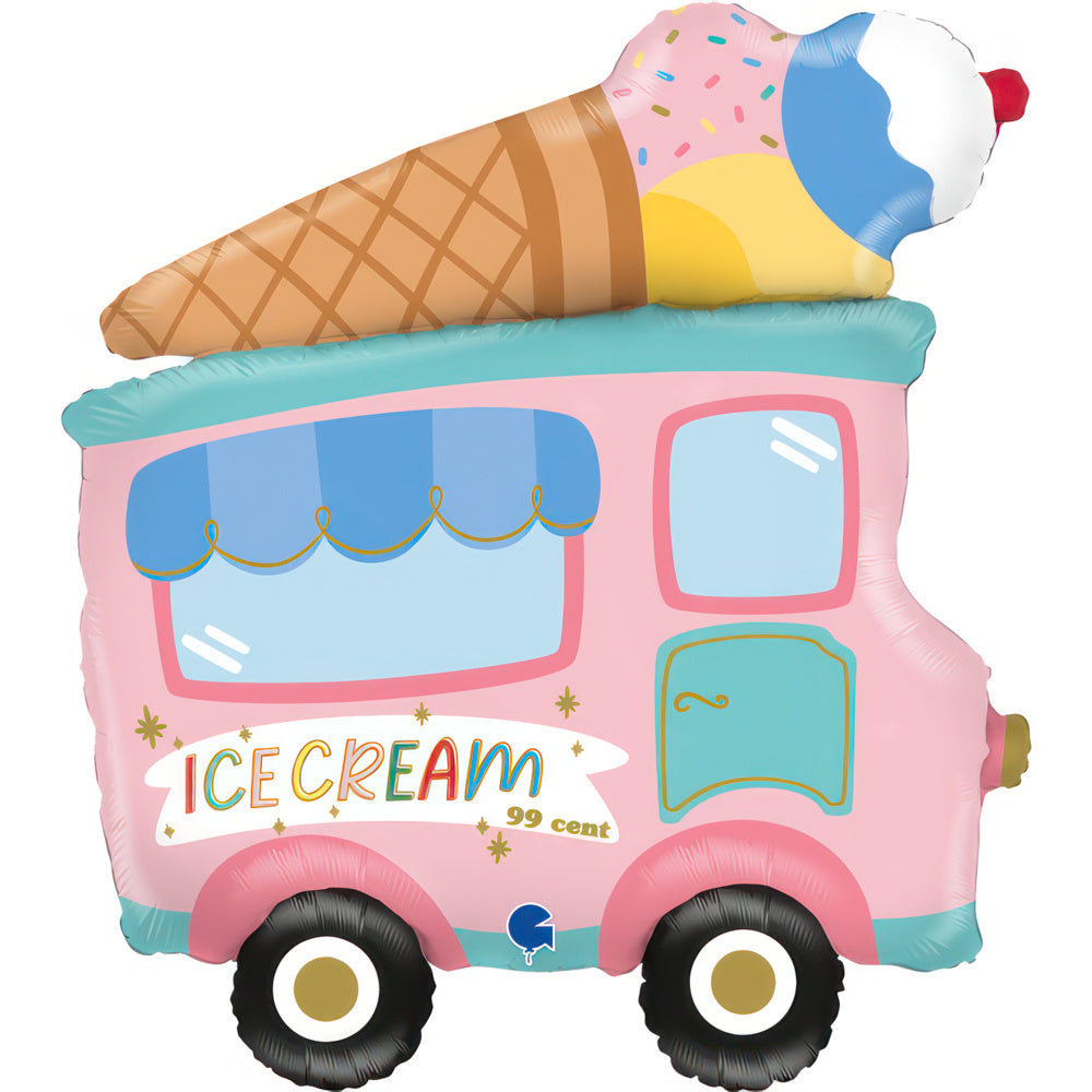 Camión de helados con globos de aluminio, 29" / 74 cm
