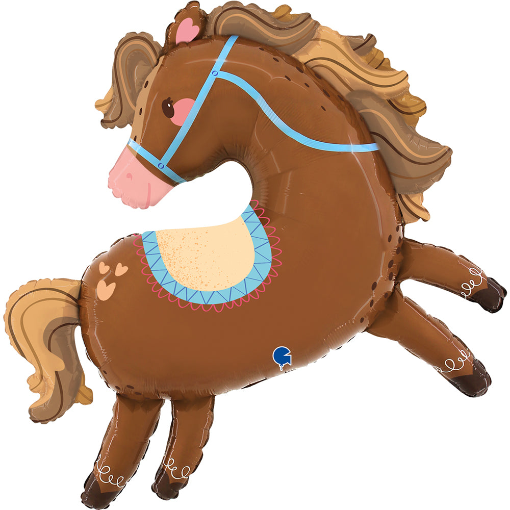 Rocking 94 cm pony foil balloon horse for party décor