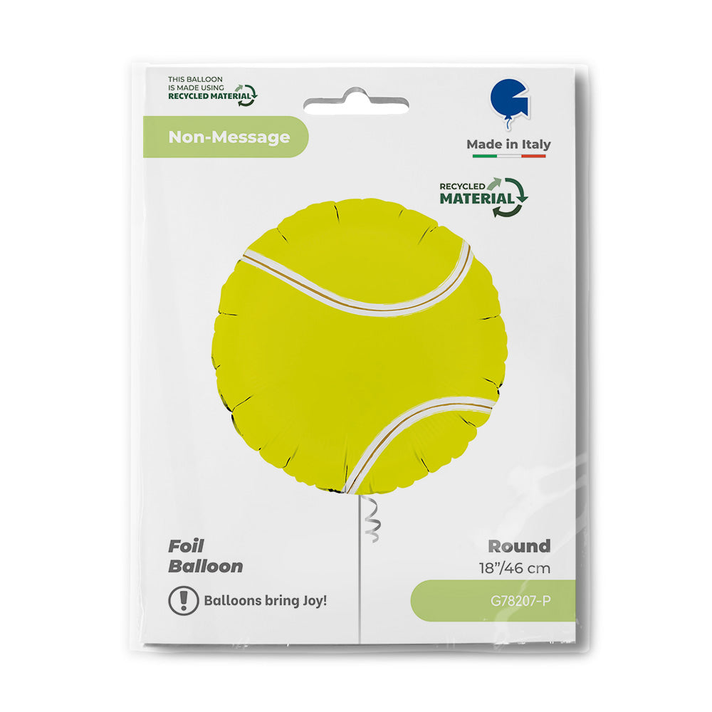 Globo de aluminio con forma de pelota de tenis, redondo, 46 cm
