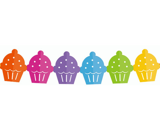 Guirnalda de papel Cupcakes de colores, 360 x 15,1 x 18 cm